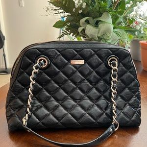 Gorgeous black leather quilted Kate Spade